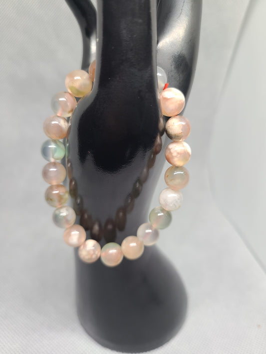 Flower Agate Beaded Bracelet